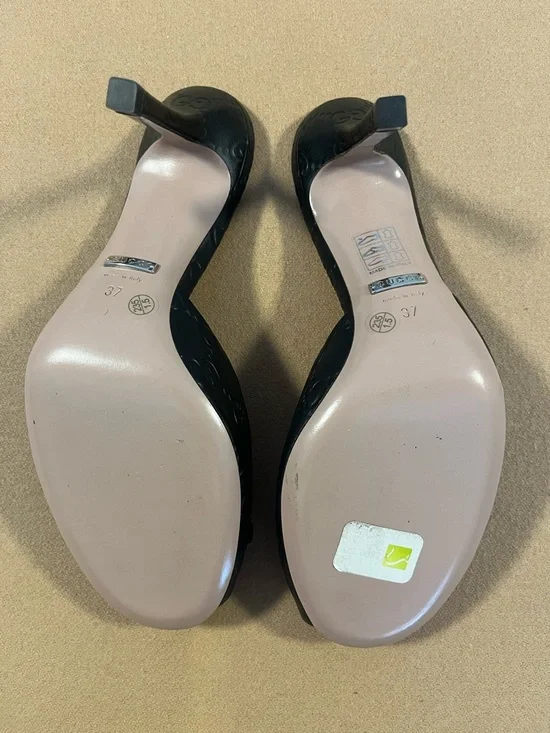 Gucci Black Leather Horsebit Open-Toe Slide Mules - Picture 8 of 8